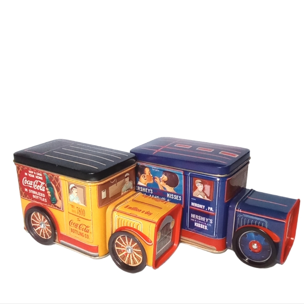 Two Adorables Vintage & Collectibles Delivery Trucks: Coca Cola & Hersheys